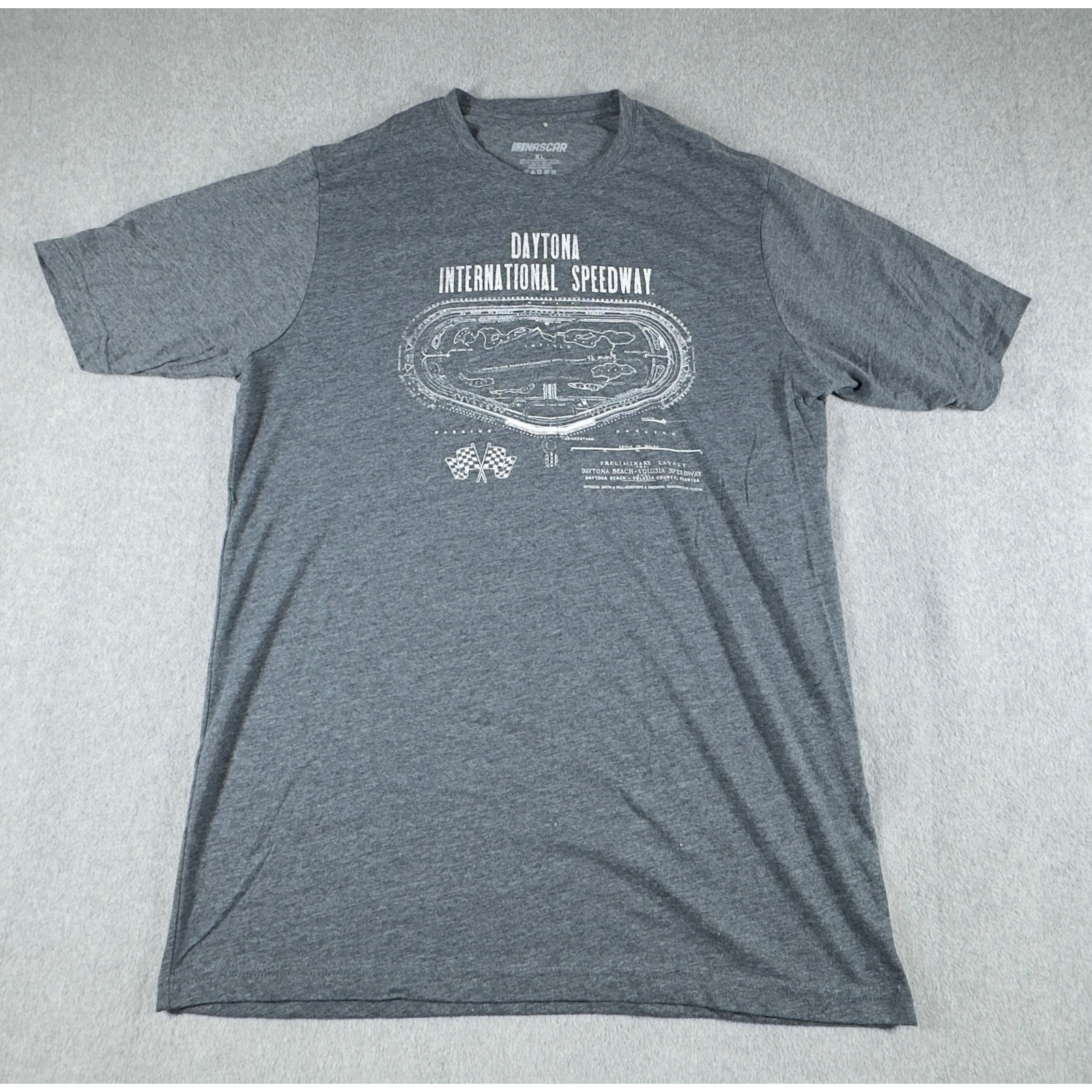 Nascar Daytona Speedway T Shirt Mens Xl Gray Lightweight Graphic